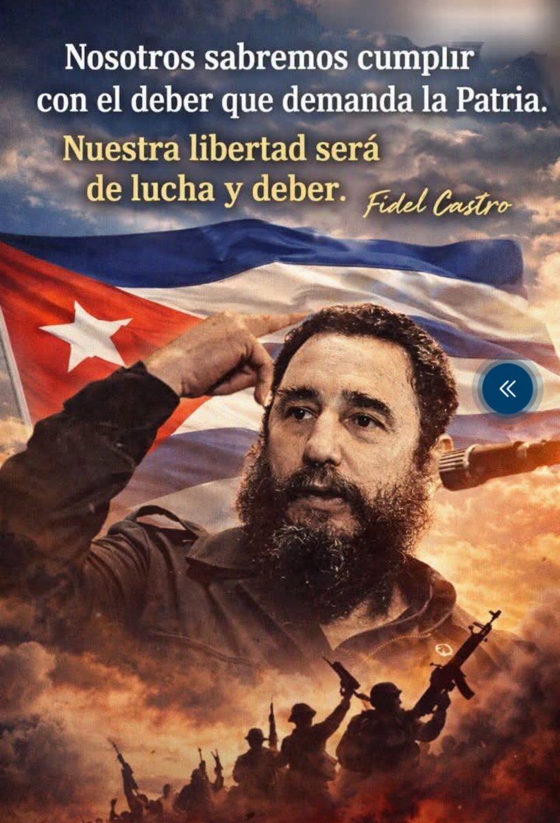 GonzalezAn34828's tweet photo. Nuestra libertad será de lucha y deber. #100AñosConFidel https://t.co/1te1N8nZS4