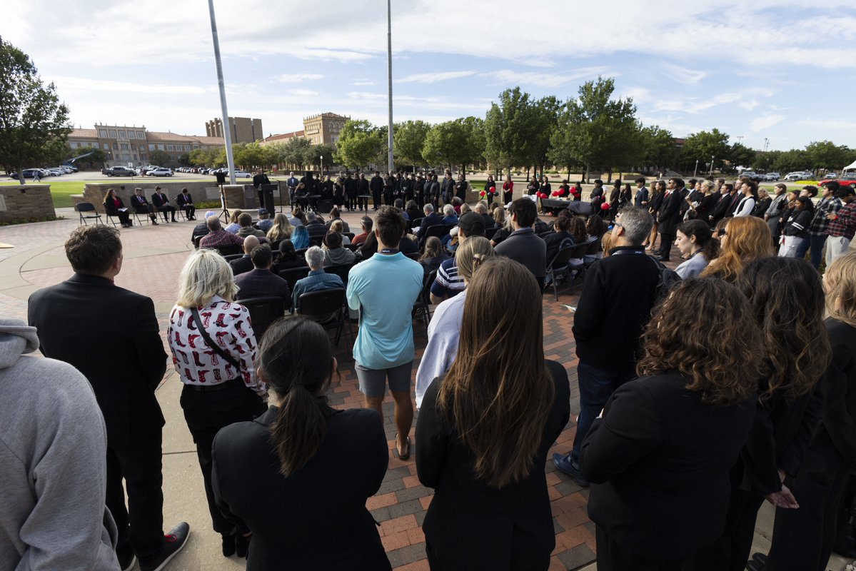TexasTech's tweet photo. Each year during Homecoming Week, Texas Tech holds the Techsan Memorial to remember members of the Red Raider community who have passed away during the previous year. https://t.co/2pmArBDDQd