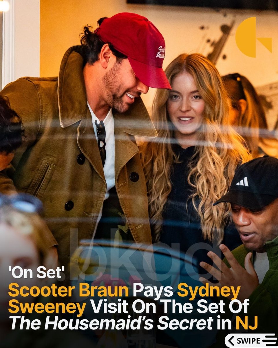 BackgridUS's tweet photo. Scooter Braun paid Sydney Sweeney a visit while she was busy filming The Housemaid's Secret in New Jersey.

📷: SONIC / @backgrid_usa

For licensing inquiries, please email us at usasales@backgrid.com

#backgrid https://t.co/JptjVpAgmr