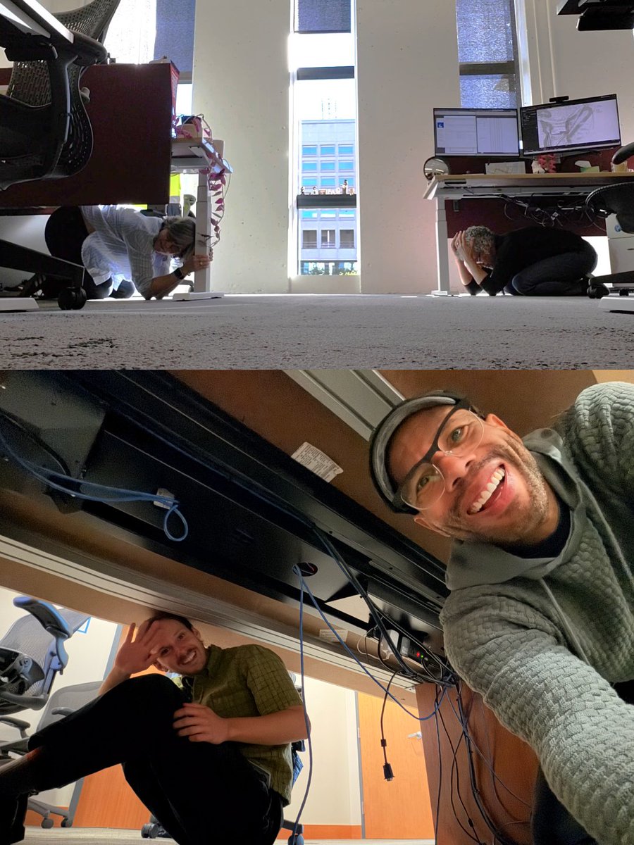 PortlandGov's tweet photo. Thank you for joining the City of Portland in the Great ShakeOut earthquake drill!
 
Practicing Drop, Cover and Hold On or Lock, Cover and Hold On, if using a mobility device, is a step toward staying protected when an earthquake strikes.
 
Preparedness season may have passed but you can keep up the momentum by taking one step.
 
Sign up for https://t.co/9QrnFG4iPe. Store water. Meet your neighbors. 
 
 #Portland #2026ORShakeOut