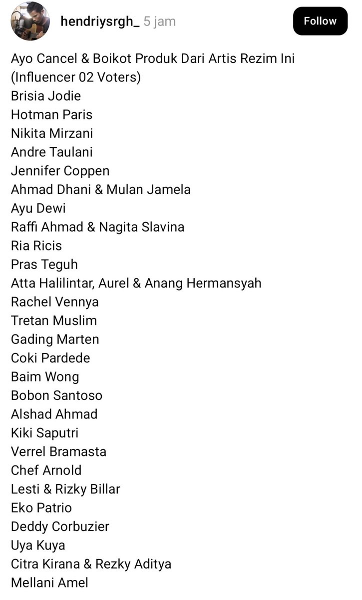 aera_ry's tweet photo. dari semua nama-nama ini, ada yang perna speak up soal pembakaran hutan? https://t.co/PbtKshXrQL