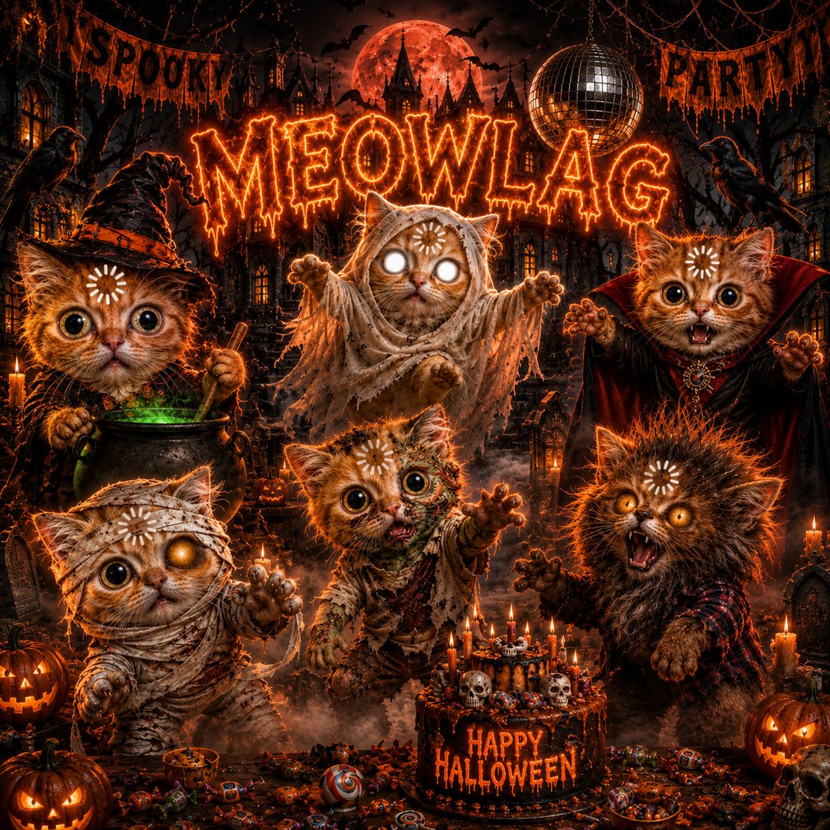 loovln's tweet photo. @meowlaghallow My entry @meowlaghallow 
MEOWLAG The Haunted Halloween Purrty 🎃🔥 https://t.co/yzebWOryfh