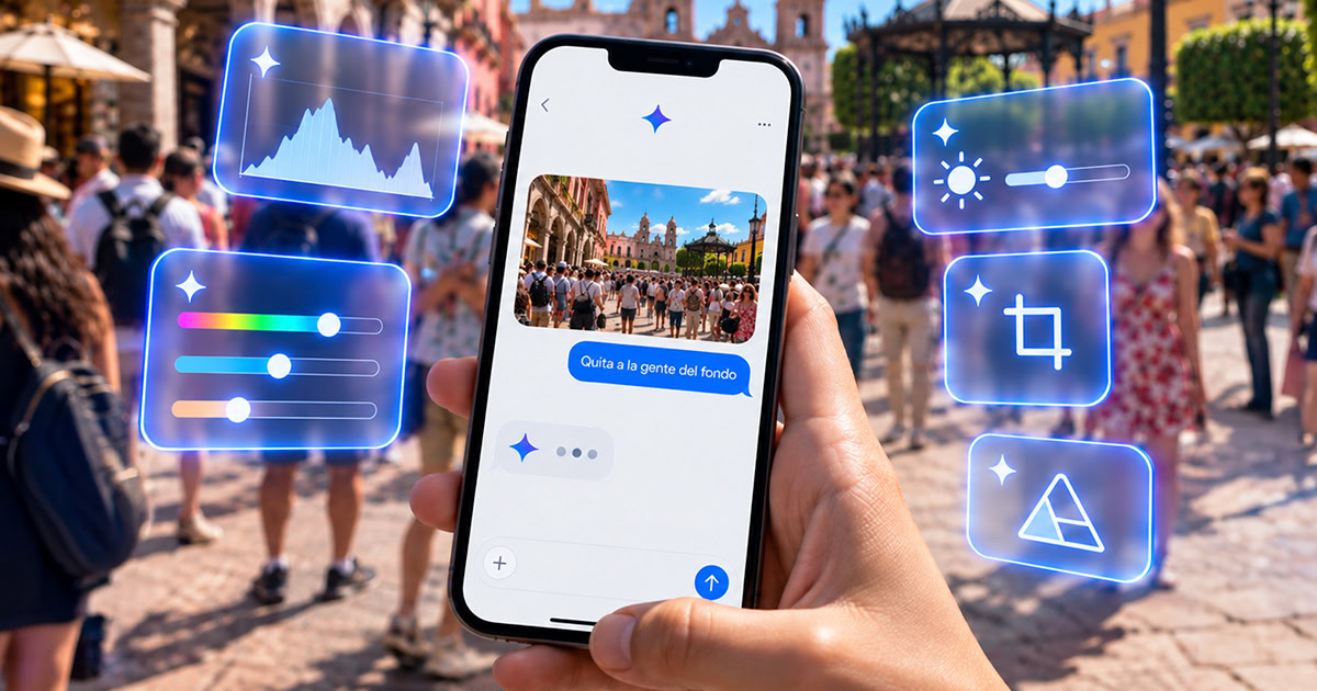 Telcel's tweet photo. 🪄📱 Mejora tus fotos, restaura recuerdos o cambia la perspectiva de una imagen con ChatGPT. ¿Quieres saber cómo? 👀 Aquí te contamos qué instrucciones probar. https://t.co/9kHRADJgci 📸#HolaTelcel https://t.co/4s809YTto8