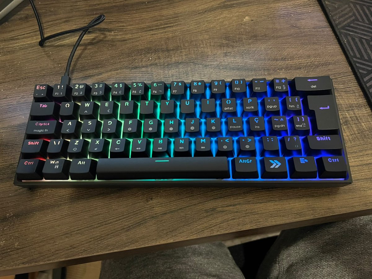 NOsFerus1's tweet photo. Cada vez mais fui diminuindo meus teclados, to usando um 60% agora, sentindo que vou ter dificuldade em algumas teclas. https://t.co/68j39kIR1m