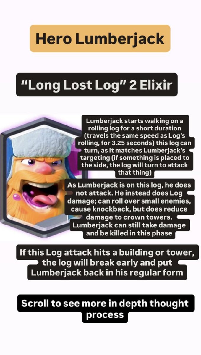 Grimalackt's tweet photo. Evos and Heroes Ideas: Hero Lumberjack, Evo Rune Giant (taken from my Reddit) https://t.co/u0l3vOQAqh