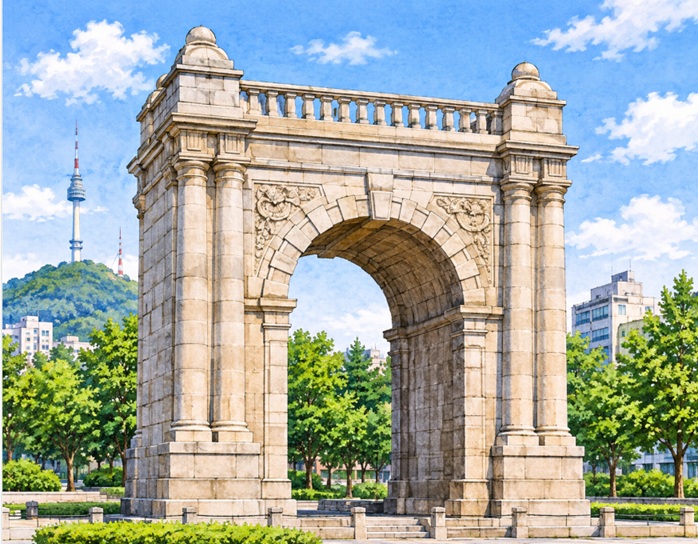 qsfkbwIhuWLhnjI's tweet photo. 韓国に建つ「独立門」は、中国の清との属国関係を断ち切り、朝鮮が独立した国になったことを記念して建てられた門である。

しかし、現在の韓国人は「日本からの独立を記念して建てられた門」だと思っているとか。

■独立門が完成したのは1897年。当時の朝鮮は、自分たちの国を持っていたものの、長い間���中国の清の属国だった。

★1894年の日清戦争で日本が清に勝つと、1895年の下関条約で、清は朝鮮の独立を認めることになった。

そこで、朝鮮の独立を広く国民に知らせようと動いたのが「独立協会」という団体だった。中心人物の一人は、アメリカから帰国した徐載弼（ソ・ジェピル）である。この団体が独立の象徴として建設を進め、1897年に独立門が完成した。

★実は、建てられた場所にも意味がある。もともとここには「迎恩門」という門があり、中国から来る使節を迎えるために使われていた。

独立門は、その迎恩門を取り壊した跡地の近くに建てられた。簡単に言えば、中国との属国関係を象徴する場所を、今度は独立のシンボルに変えようとしたわけだ。

門のデザインは、フランスの凱旋門を参考にしたとされている。