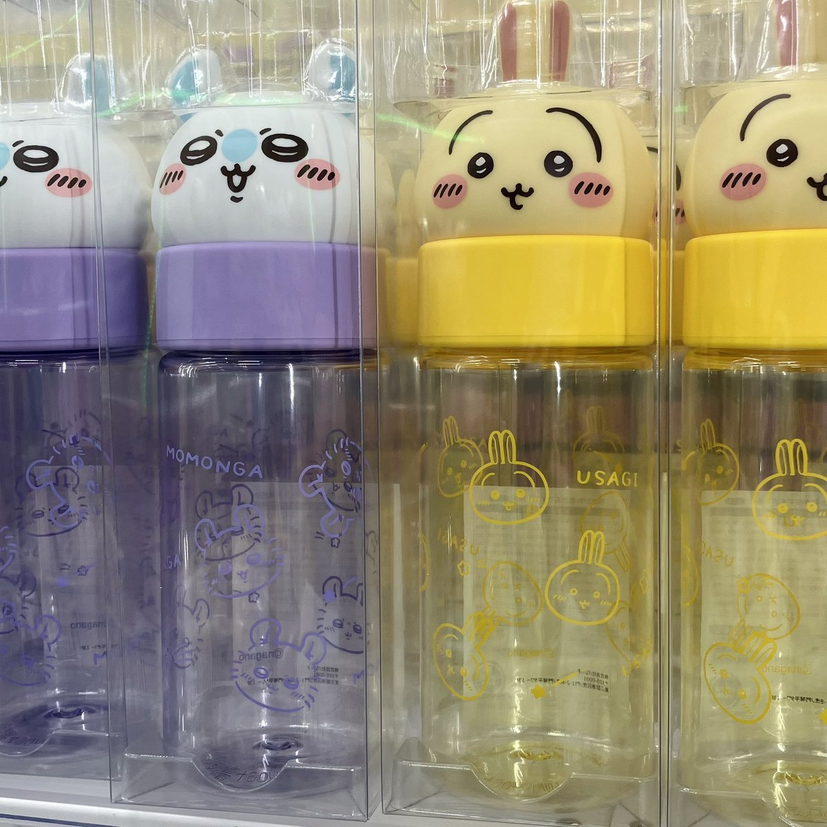 GiGO_shimada's tweet photo. ✨景品情報✨
『ちいかわ おかおマイボトル②』
本日入荷いたしました！🥛

ボトル上部にうさぎとモモンガのおかおが💛💜

ぜひゲットしてください！
ご来店お待ちしております♪
#GiGO #GiGOアピタ #ちいかわ #プライズ https://t.co/syDTnfSGJh