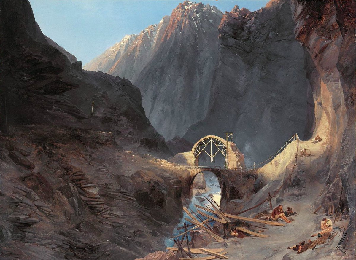 DailyClassicArt's tweet photo. Carl Blechen - "Building of the Devil's Bridge" https://t.co/FuV9o4ew6R