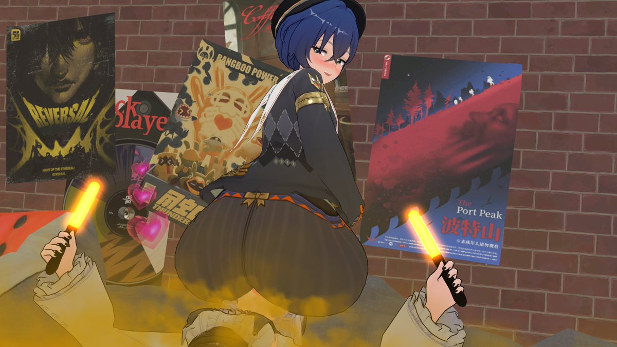 FarthiccRaver's tweet photo. Since yall liked the Taiki and Digital renders I thought I'd do Vivian just in absolute bliss gettin gassed by Lord Phaethon. I don't think she wants to get up from that spot for a while... x3 Also thought it would be funny to give her glow sticks and hearts for a reaction. https://t.co/hFUtT3cwlZ