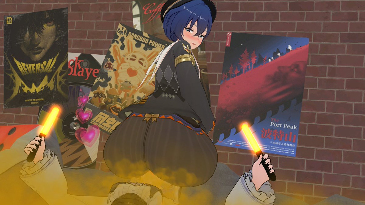 FarthiccRaver's tweet photo. Since yall liked the Taiki and Digital renders I thought I'd do Vivian just in absolute bliss gettin gassed by Lord Phaethon. I don't think she wants to get up from that spot for a while... x3 Also thought it would be funny to give her glow sticks and hearts for a reaction. https://t.co/hFUtT3cwlZ