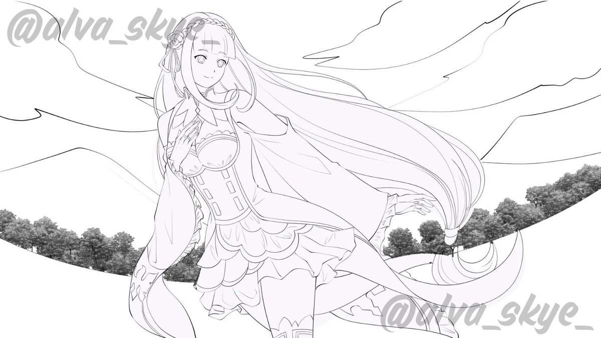 Alva_Skye_'s tweet photo. She belongs to a world where flowers bloom with magic and the wind remembers her emilia from Re-zero🥰🌺
Done this artwork for my client let me know how is it looking everyone 

#AnimeArt #AnimeAesthetic #AnimeGirl #FantasyArt #artshare #artmoots #rezero #artsbyalva #commission https://t.co/zDoWTkY3Iu