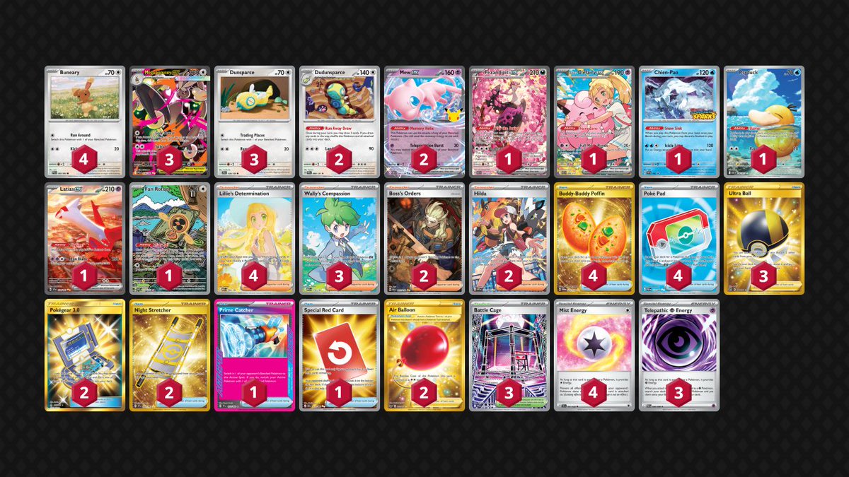 CLOVER_RAT_'s tweet photo. Good first lil ladder testing sesh. Only unrealistic thing was going first all 3 matches but this deck feels really solid. Probably want at least one basic energy to stretcher back but overall loving the list I've cooked up. I might end up taking this to a cup on Monday. https://t.co/WUz158K0XH