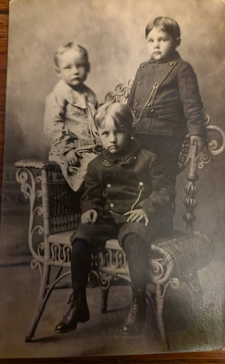 texianklan's tweet photo. My great grandfather on the left. I'm not sure who the other fellers are, probably cousins. Abt 1909 https://t.co/EOMaJOk8si