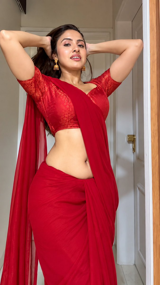 Star_AuraX's tweet photo. Draped in timeless elegance, Priyanka Kholgade makes a stunning statement in this gorgeous red saree! ❤️🔥 

3rd pic ❤️‍🔥❤️‍🔥

#PriyankaKholgade #RedSaree https://t.co/TFvxMCEB3t