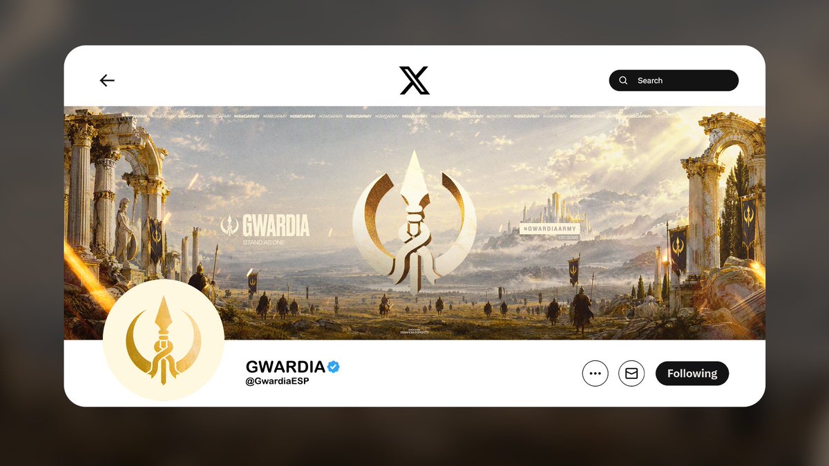 GwardiaESP's tweet photo. Introducing Gwardia 💛

Built with Ambition, Dedication &amp; Commitment to compete at the highest level.

Its our time.

#GwardiaArmy https://t.co/wOhQXqYJwV