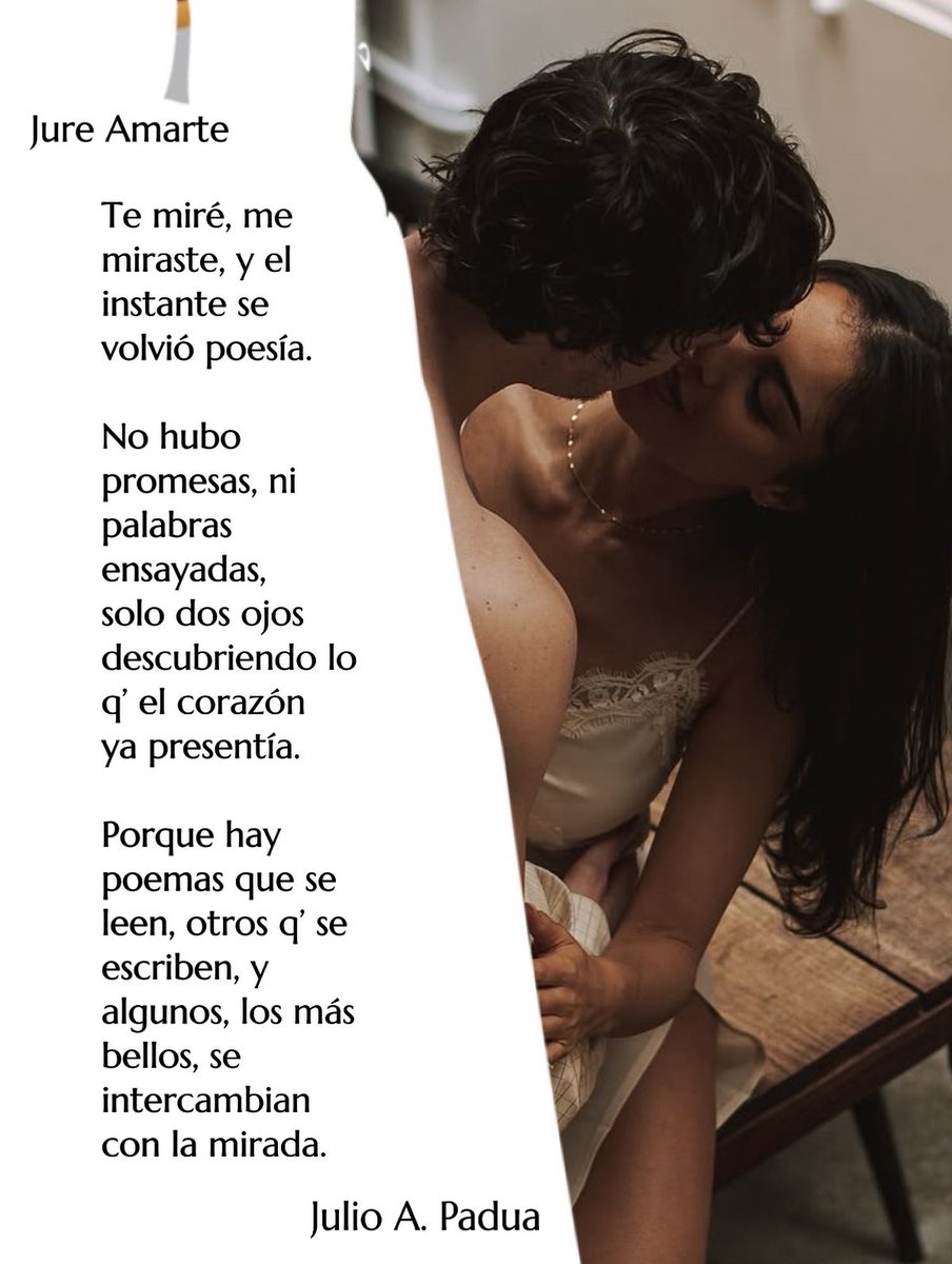 jureamarte's tweet photo. Te miré, me miraste,
y el instante se volvió poesía.
No hubo promesas,
ni palabras ensayadas,
solo dos ojos descubriendo
lo que el corazón ya presentía.
Porque hay poemas que se leen,
otros que se escriben,
y algunos, los más bellos,
se intercambian con la mirada. https://t.co/3W6wqbT3IU