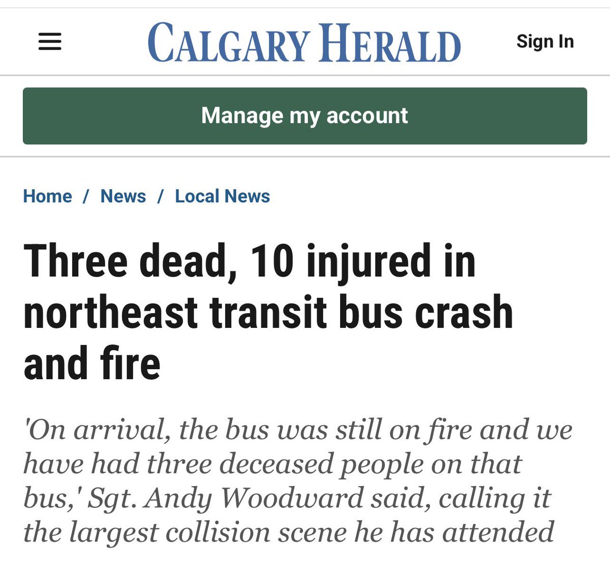 IslamCalgary's tweet photo. Deeply saddened by the tragic bus collision in Saddletowne. Our heartfelt condolences to the bereaved families and prayers for the recovery of the injured. May Allah grant strength and patience to all affected during this difficult time. https://t.co/iMJ54YUG7M