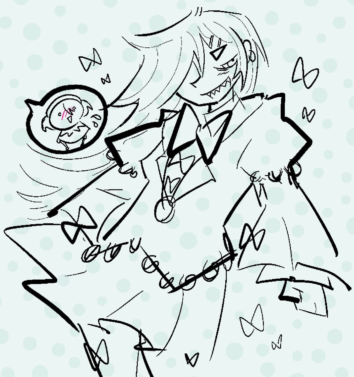 frilledclown's tweet photo. doodled some momoyo designs i really like on here. my fanart mew #touhou #東方Project https://t.co/tR7X92xHhB