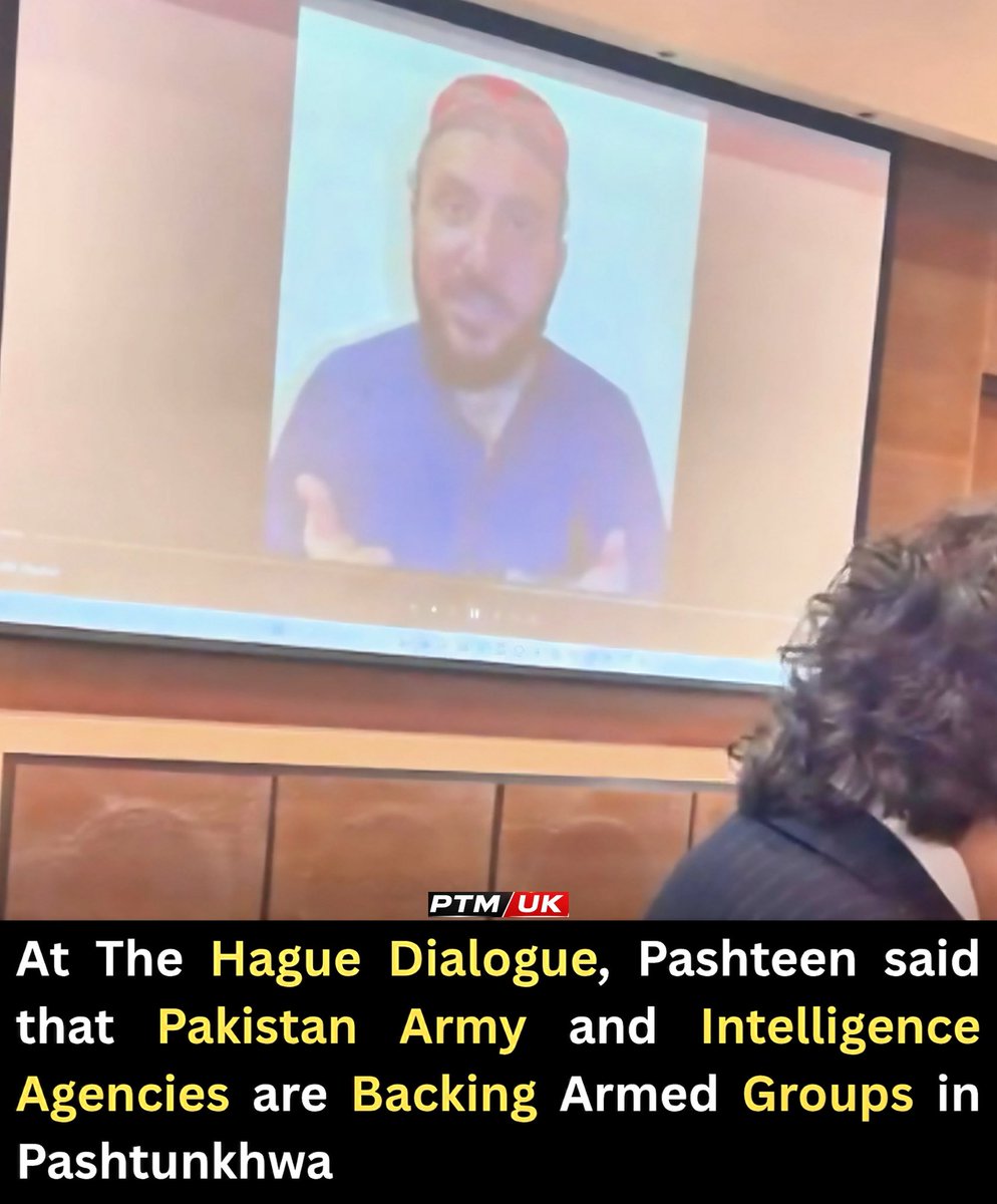 PTMUK_Official's tweet photo. The leader of the Pashtun Tahafuz Movement (PTM), Manzoor Ahmad Pashteen, said at The Hague Justice Dialogue that the Pakistani military and intelligence agencies create, fund and train armed groups in Pakhtunkhwa, and then forcibly displace people under the pretext of counterterrorism operations. During Pashteen’s speech, representatives of Pakistan, diplomat Asif Durrani and Pakistan’s ambassador to Netherlands walked out of the conference. However, as they left the conference, they faced angry looks and remarks from the representatives of other countries. 

The leader of the Pashtun Tahafuz Movement, Manzoor Pashteen, expressed concern on Thursday, 23 Mizan, at a conference of The Hague Justice Dialogue over military operations, forced displacement, targeted killings, enforced disappearances and civilian casualties caused by landmines in various parts of Pakhtunkhwa. He called on the international community, United Nations human rights bodies, the International Criminal Court and the European Union to conduct urgent investigations into these incidents.

In his recorded speech, Manzoor Pashteen said that millions of residents of Pakhtunkhwa had suffered greatly because of the war over the past 23 years. According to him, targeted killings, enforced disappearances, military operations and forced displacement continue in various parts of the region.

Pashteen said that the Pakistani military is displacing residents from mineral-rich areas of Pashtunkhwa under the pretext of counterterrorism operations. He added that terrorist groups had been created, funded and trained by the Pakistani military and intelligence agencies.

He added, “The truth is that every terrorist group in Pakhtunkhwa is created, funded and trained by the Pakistani military and Pakistani intelligence agencies. Senior Pakistani military officials, such as Pakistan Army chief General Pervez Musharraf, intelligence agency chief General Hamid Gul, Colonel Imam, General Abdul Qadir Baloch and many others, have openly admitted in live television interviews that these terrorist groups were created by their own army.”

According to Pashteen, they first destabilise mineral-rich areas of Pakhtunkhwa by creating insecurity and chaos through their proxy terrorist groups. They then launch military operations under the pretext of fighting terrorism and use these operations to drive the original local residents out of areas rich in minerals and precious metals.

He said, “Since 2004, the military has conducted dozens of large-scale military operations and thousands of small-scale targeted operations, but it has not brought even a single sign of peace to any part of Pakhtunkhwa.”

According to Pashteen, dozens of major military operations and thousands of targeted operations have taken place in Pakhtunkhwa since 2004, but they have failed to bring peace and security to the people of the region.

Manzoor Pashteen also said that military operations had destroyed people’s homes, markets and orchards, and that when displaced people attempted to return to their homes, they faced landmines, security checkpoints and surveillance.

He added that hundreds of incidents involving landmine explosions had been recorded. According to Pashteen, 1,250 civilians had been killed and another 278 permanently disabled in these explosions.

According to Pashteen, over the past approximately two decades, 76,000 Pashtun civilians had been killed, 6,700 Pashtuns remained missing, and 250,000 houses and 35,000 shops had been destroyed. He also noted that documents, evidence and eyewitnesses were available to support these figures.

The leader of the Pashtun Tahafuz Movement said that the PTM had emerged as a peaceful movement to raise its voice against targeted killings, enforced disappearances, landmines and the plundering of natural resources.

#TheHagueDialogues #ManzoorPashteen 
1/2