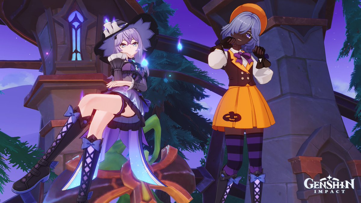 TimelyManekin's tweet photo. week two of #Wondertober and this time croomf joins me for some fun Halloween-y pics! there's such nice pieces to mix with the pumpkin set, and the pumpkin set alone is super cute...put that next to a cute looking witch girl and i think the duo is PEAK 🎃 https://t.co/TpjVFVZyGD