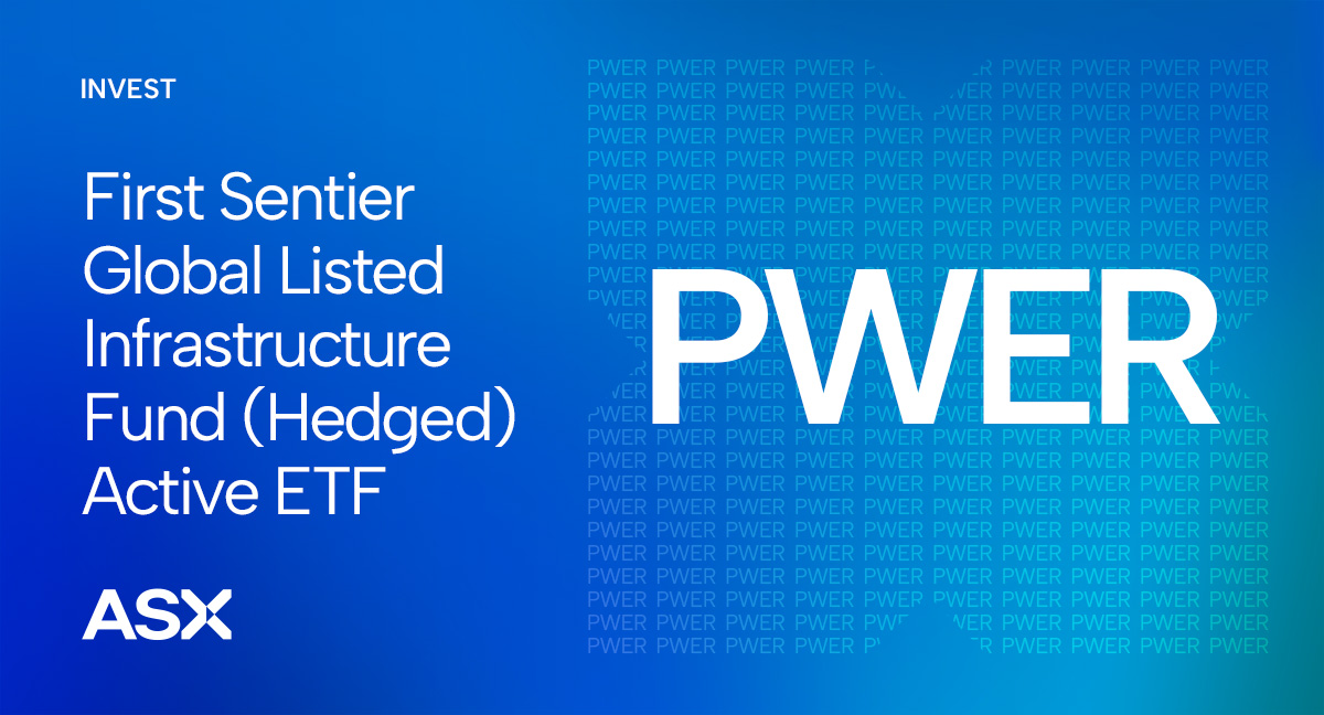 ASX's tweet photo. ASX welcomes First Sentier Global Listed Infrastructure Fund (Hedged) Active ETF. Congrats @FirstSentier on PWER being admitted to ASX! We wish you well for the future.

https://t.co/nuyUHTosfm

#ASXBell #ASXListing https://t.co/9jDF4hQGVs