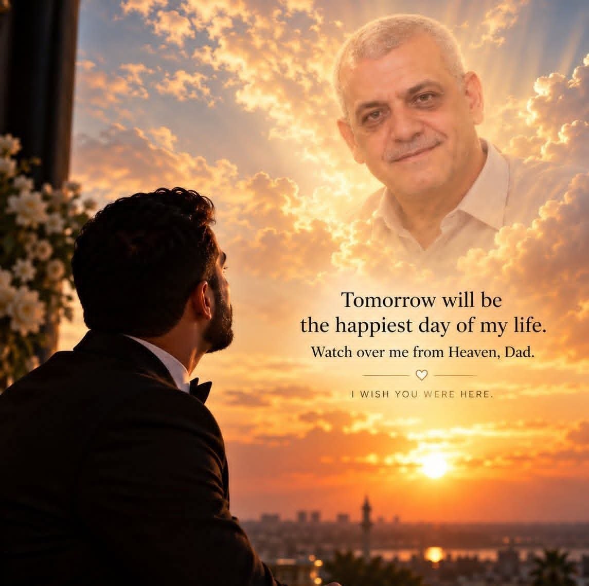 aboelmaher's tweet photo. “Tomorrow will be the happiest day of my life. Watch over me from Heaven, Dad. I wish you were here. ❤️🕊️” https://t.co/A9gz9dNBPX