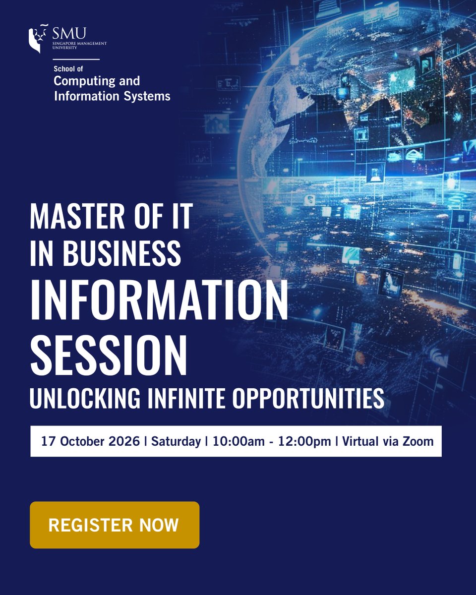 FintechNewsTH's tweet photo. Last call to register for the SMU Master of IT in Business AMA tomorrow, Oct 17, 10am (SGT)! ๐ Ask your questions live & learn about roles in AI, analytics, fintech & more.
Register for an application waiver: https://t.co/1FzDZQNos9 #Fintech #IT #VirtualSession #Finance https://t.co/GAFZA5dkUV