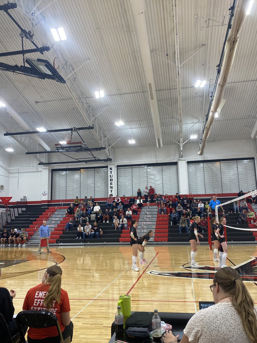 carsonlkcboy's tweet photo. Taking in some Falcon Volleyball on a Thursday Night in the conference tournament! The Falcons sweep Syracuse and will play in the conference championship at home! You can this Falcon VBall team has been really tested and playing great at the right time! #DCWestPride! #GoFalcons! https://t.co/1Yrq8dACGa