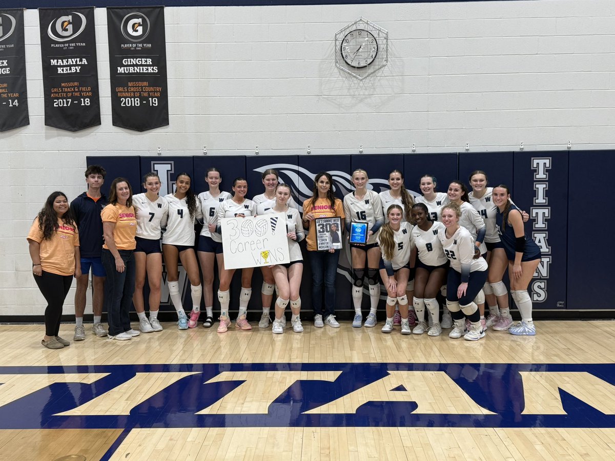 LSWestAD's tweet photo. With tonight’s victory Head Coach Jennifer has achieved her 300th career win!
Tonight capped off an undefeated run through the Suburban Gold Conference this fall!
Congratulations @LSWVolleyball and congratulations Coach Morgan!
#WEareWEST #theWESTway ⚔️ https://t.co/NwpuU37aY7