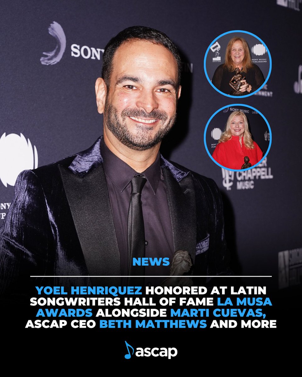 ASCAP's tweet photo. Congratulations to CEO Beth Matthews and our ASCAP family who were honored at the 2026 Latin Songwriters Hall of Fame La Musa Awards! We are constantly inspired by your passion and creativity. 🏆💙 https://t.co/8suuiwTaP7