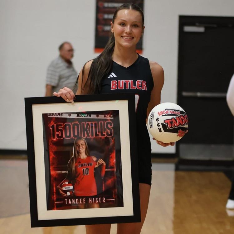 ButlerHSBears's tweet photo. Congratulations to seniors Kylee Dubray and Tandee Hiser for their milestone accomplishments.  Last week, Kylee tallied her 1000th career kill and 1000th career dig.  Tandee tallied her 1500th career kill. https://t.co/77653KAOTA