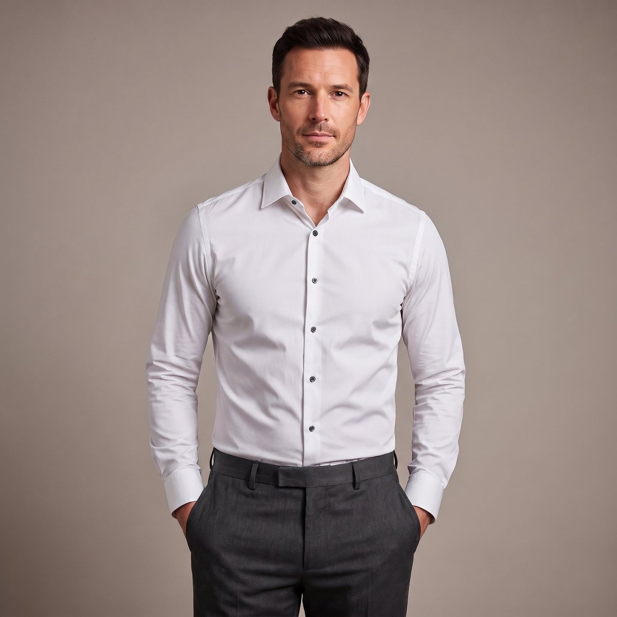 millerandhill's tweet photo. A wrinkle-resistant stretch dress shirt with a point collar, nine colours. Shop now at Miller &amp; Hill.