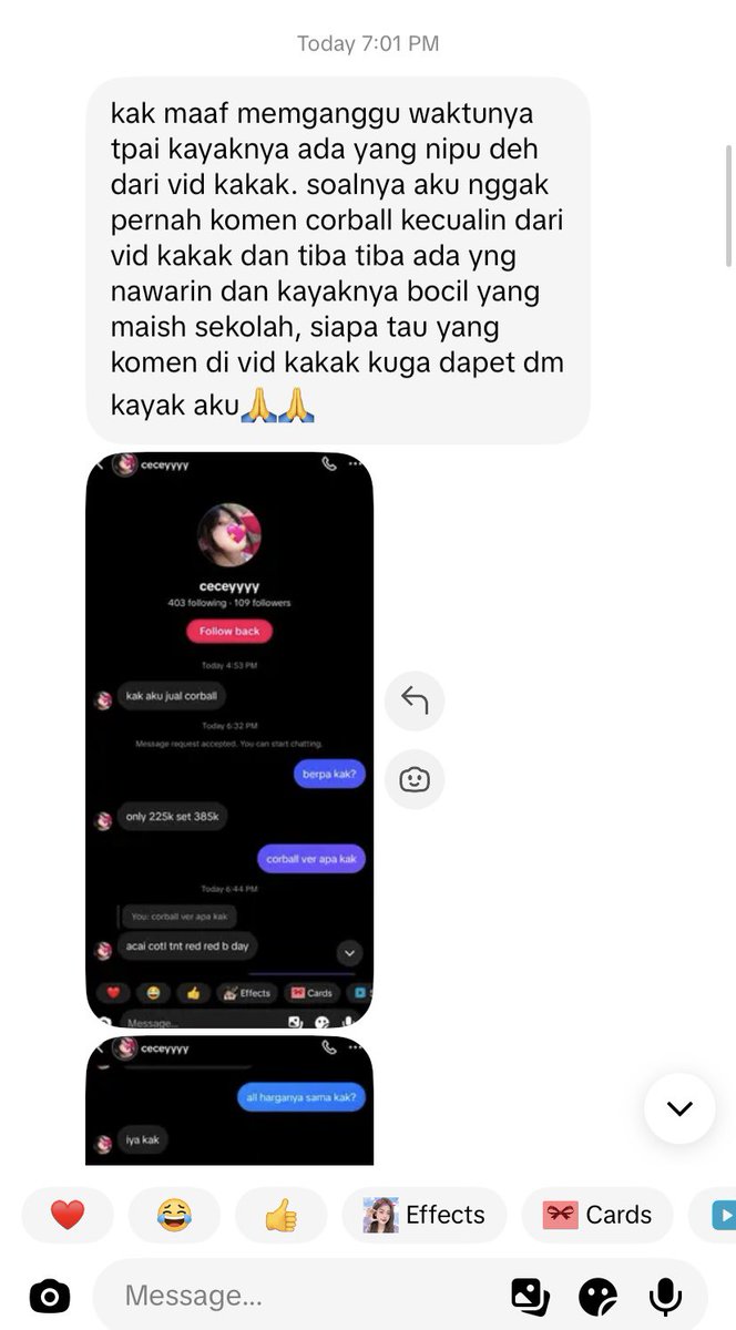 idberrysun_'s tweet photo. 📢 HELP RT PLEASE 📢 

‼️BOCIL SCAMMER CORBALL DI TIK TOK‼️

Siapapun, kalo ni bocil ada nge-Dm kalian di tiktok jangan percaya plis. Semua coer yang komen di vt tt ku pada di dm sama dia buat nawarin corball yang JELAS JELAS ITU SUS BGT. Takutnya coer yang awam kejebak sama dia. https://t.co/krMIo69eJo