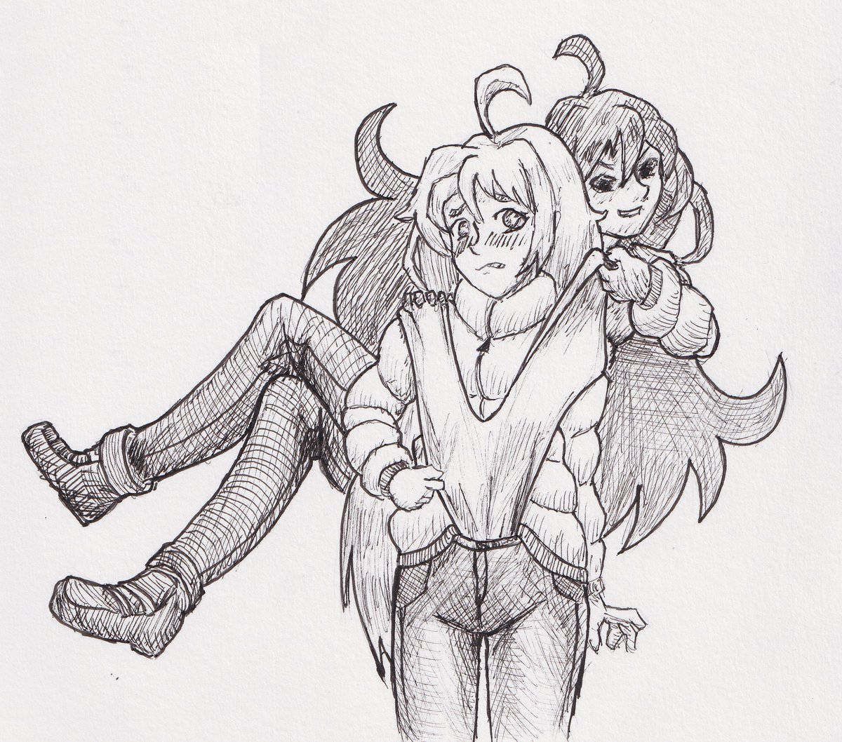 AFunkyF's tweet photo. Inktober 15: Doppelgänger https://t.co/i5DdMCGfkg