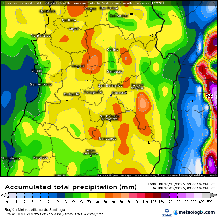EdoWeatherman's tweet photo. Preocupante proyección.
Los modelos siguen firmes con el periodo de inestabilidad entre lunes y miércoles de la próxima semana en el norte chico, la zona central y sur. 
Si bien no lloverá todos esos días de forma continua, sí habrá periodos de fuerte precipitación y actividad convectiva. Lo complejo está en la isoterma, ya que por momentos lloverá sobre los 2800-3100 msnm y eso sin duda puede causar aluviones.

Este evento afectaría entre Atacama y parte de Los Lagos, además más al norte se espera fuerte viento y eventuales tormentas de arena.

Mañana compartiré actualización.