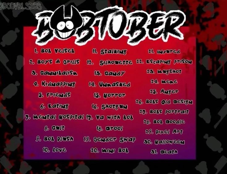 kat90v's tweet photo. Día 15# lo hice rápido y me gustó mucho, esto se puso void chavos #spookymonth #bobvelseb #bobtober https://t.co/m7MQIOUzaK