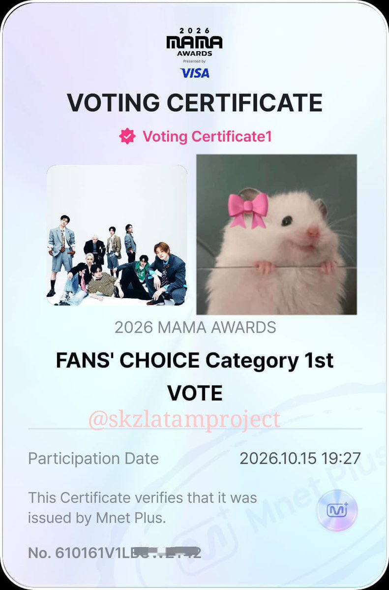 skzlatamproject's tweet photo. Recordatorio diario para votar en Mnet plus ⏰

I VOTE #StrayKids FOR #2026MAMAVOTE

🐸~ https://t.co/q1u4j0x8dr