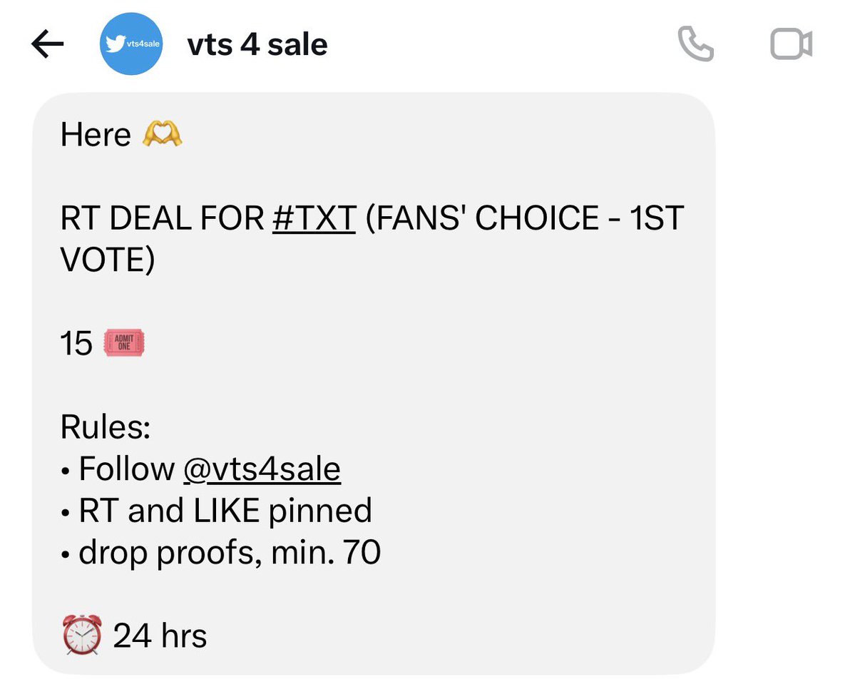 L0VELYBEOMIE's tweet photo. RT DEAL FOR #TXT (FANS' CHOICE - 1ST VOTE)

15 🎟️

Rules:
• Follow @vts4sale
• RT and LIKE pinned
• drop proofs, min. 70

⏰ 24 hrs https://t.co/P1GXyXBQ9u