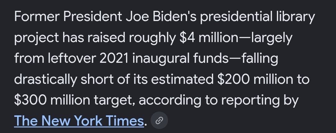 FreeStateWill's tweet photo. Joe Biden hasn't even raised $1 million for his presidential libary if you don't count his leftover inauguration funds.

He's by far the most despised president in American history! https://t.co/nRcTlYrDDu