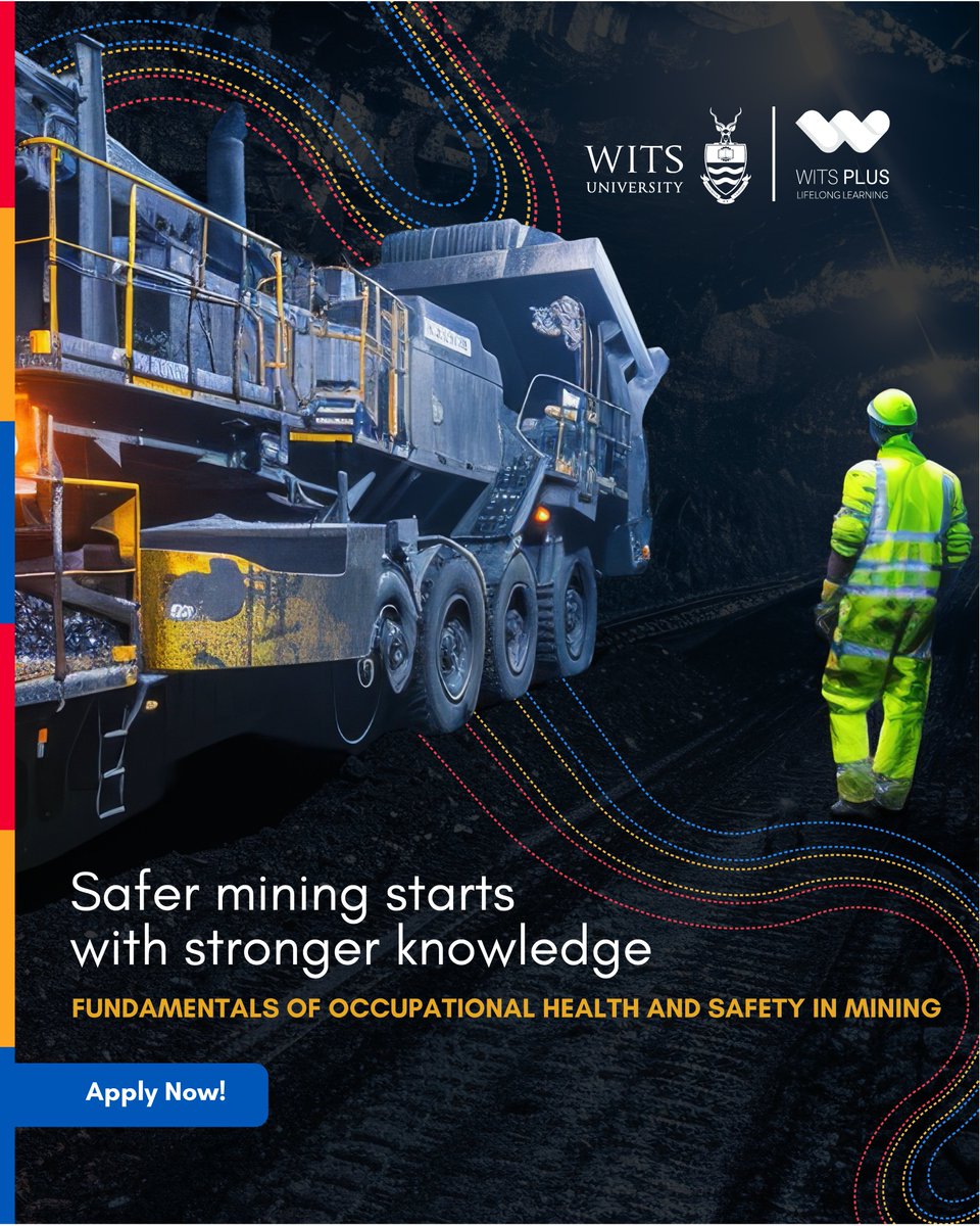 witsplus's tweet photo. Safer mining starts with stronger knowledge.

The Fundamentals of Occupational Health and Safety in Mining course equips participants with practical insight into health and safety principles within the mining environment. https://t.co/f945R6lUm5