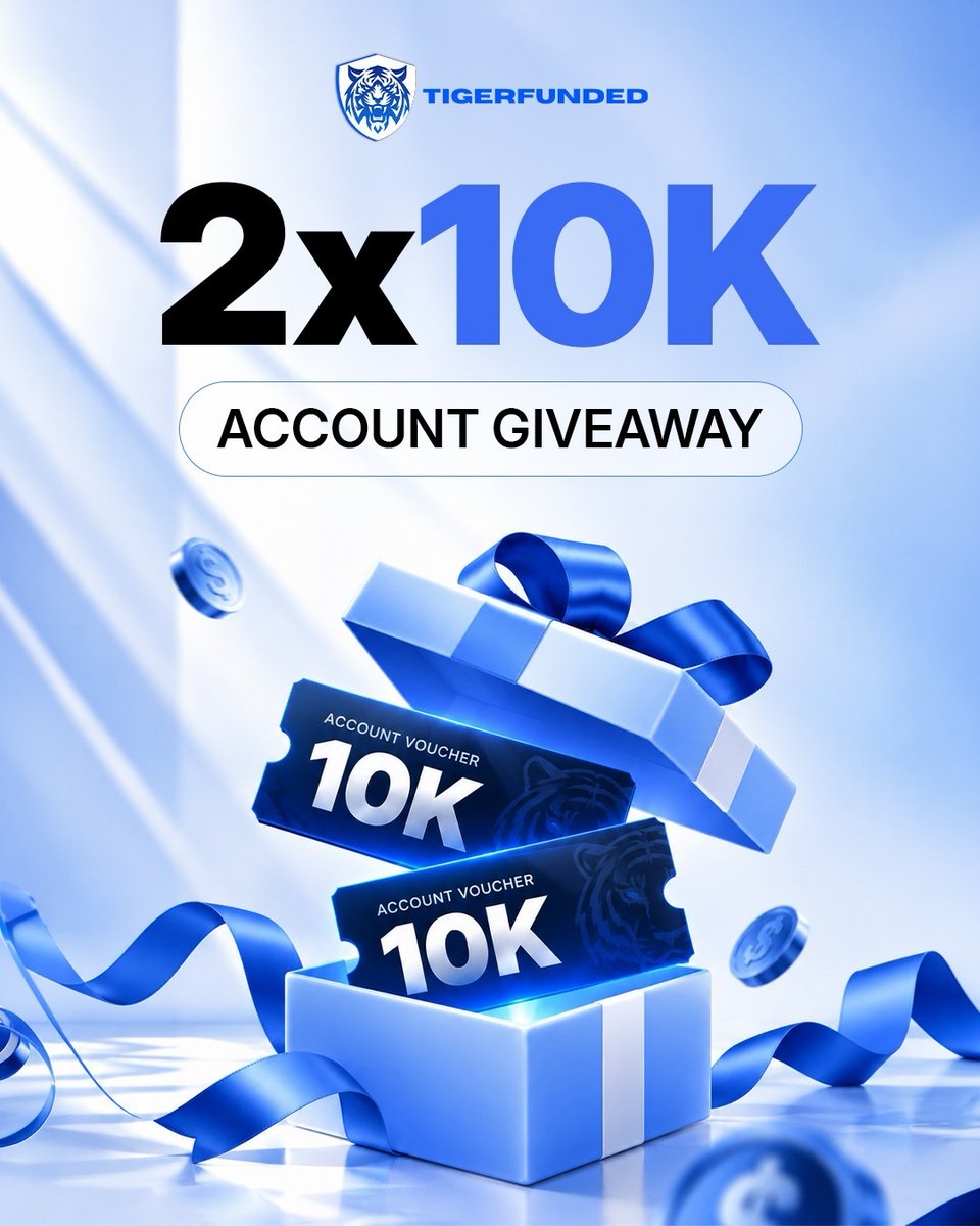 Pubgboyfx's tweet photo. 🚨 GIVEAWAY ALERT 🎉
2 × $10,000 @tigerfunded  Account Giveaway 

💎 Follow @tigerfunded @Pubgboyfx 

💎 Like, repost & tag 3 traders  

💎 Join our TG: https://t.co/DnNMSn5ZKQ

💎 Engage with the qouted post 

💎 Also Follow 👇✅ 
@TheNQtrader_
@Mrkhameex
@azoussfx 
@SadeekPubg 
@CambistaFX1 
@piphunter01 

⏲️Winners in 6 Days✅