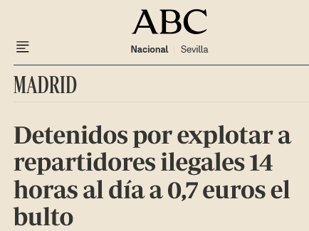 _Laboro's tweet photo. La prensa patriótica os recuerda que los ilegales son los repartidores, mientras que los detenidos no se sabe qué son. No sea que os equivoquéis al votar, o algo. https://t.co/hEAgOTaAZ8