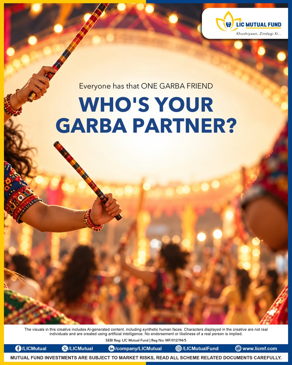 licmutual's tweet photo. We all know a Planner, a Follower, a Last-Minute One, or a Calm One in every Garba group. These personalities show up in investing too.
Understanding your own behaviour can be the first step towards making better financial decisions.
✨Garba Apne Taal Pe. Investing Apni Samajh Se https://t.co/65CZk56NVK
