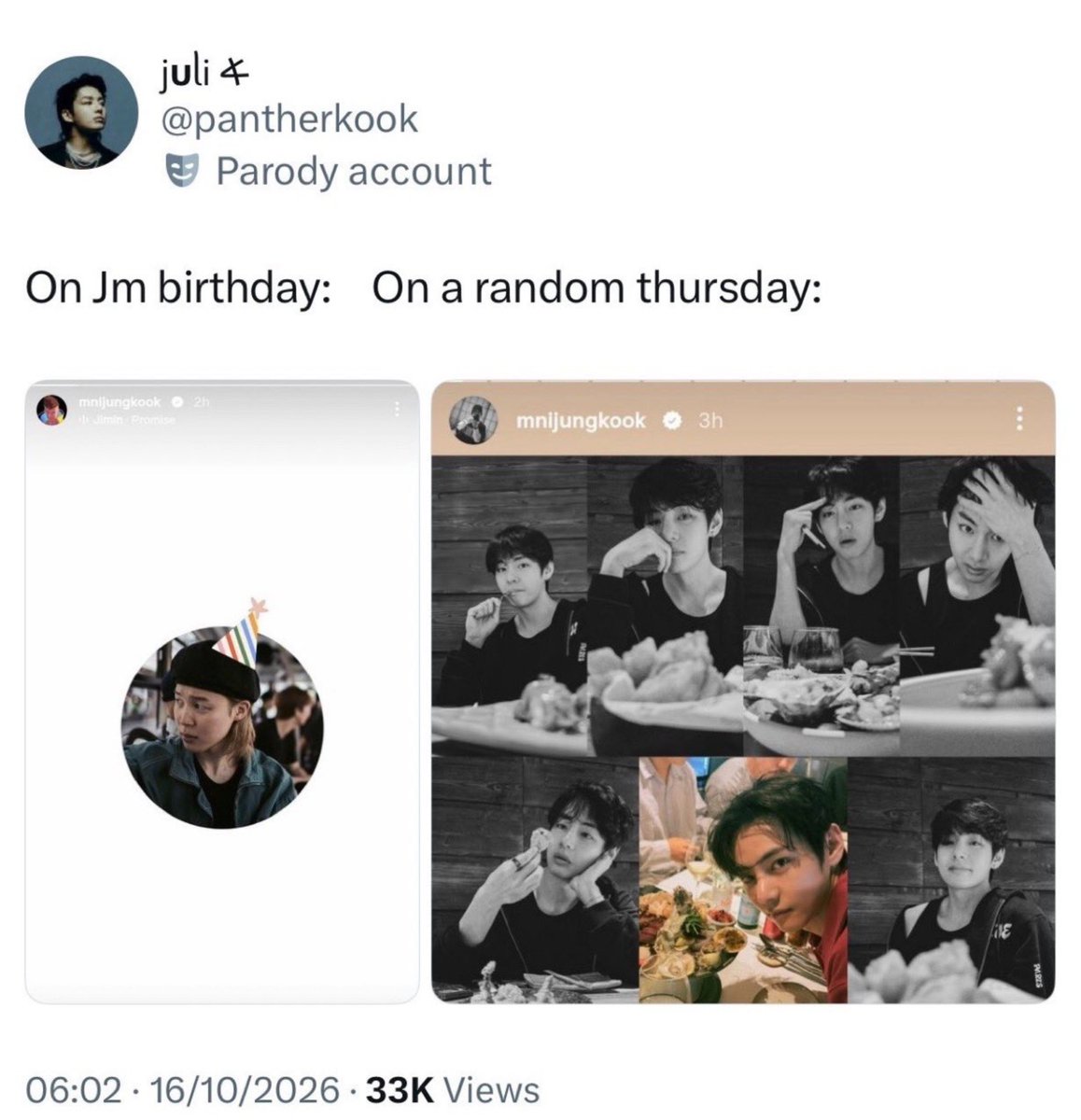 myuniversejm_'s tweet photo. El taekook podría estar haciendo la fantasía AO3 soñada por este culto y aún así ellas estarían haciendo de jm el tema principal. https://t.co/eBE04evJvM