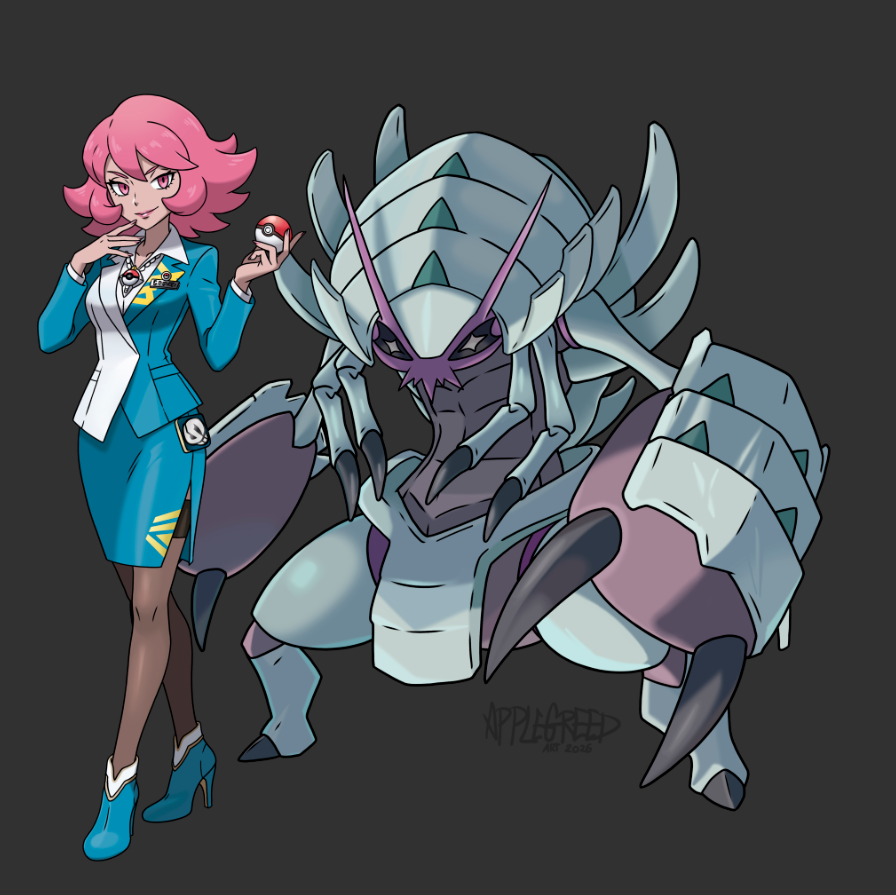 RingoApplegreed's tweet photo. C0mm for @ Blu2oo of a former Team Skull grunt now Fashion designer! Character design and Illustration for ther Pokémon trainer + TCG Card! https://t.co/tFjgMml3NY
