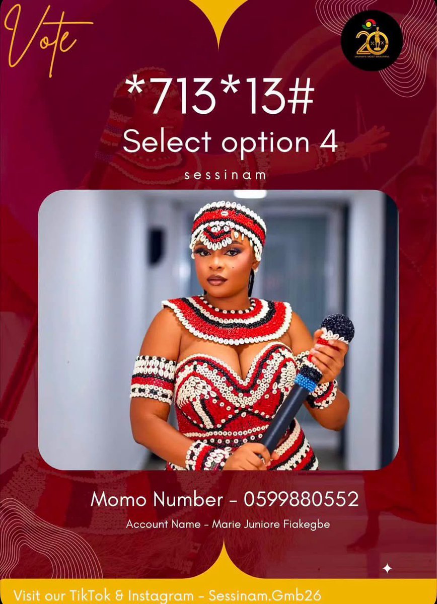 bhobu_official's tweet photo. Our beautiful GEM 💎, Queen Sessinam, is through to the grand finale of #GMB2026.

Let’s rally behind her and show her the love and support we always give our Queens.
Together, let’s bring home the ultimate crown!

Dial **713*13#* and vote massively for #Sessinam.

#BHOBUPOGA https://t.co/oXgGi36JJH