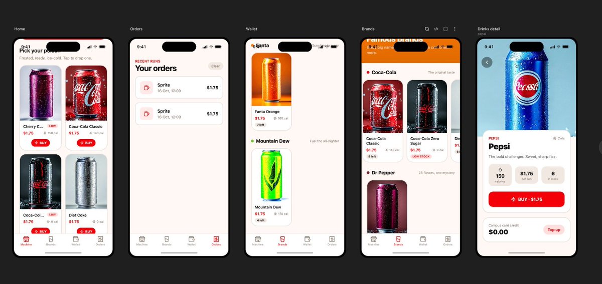 CreativeGracey's tweet photo. what if my college vending machine had a fun app everytime I bought a diet coke🍸🎊

new 'build' feature is live, let's cook!🔥🔥 https://t.co/PpVxCqAQYd