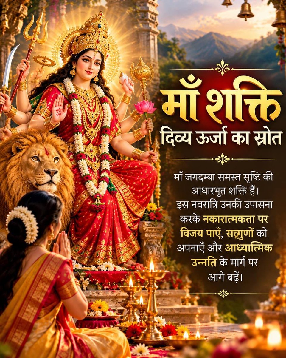 vedpraka4774551's tweet photo. #Navratri में व्रत-उपवास केवल शारीरिक तप नहीं, बल्कि मनोबल, बुद्धिबल और ज्ञानबल बढ़ाने का भी श्रेष्ठ साधन है। माँ भगवती की Shakti Upasana, मंत्रजप और संयम से जीवन में आध्यात्मिक शक्ति का संचार होता है। 
क्यों रखना चाहिए नवरात्रि में व्रत - उपवास ? | Navratri Special | https://t.co/rqKmDIj65M