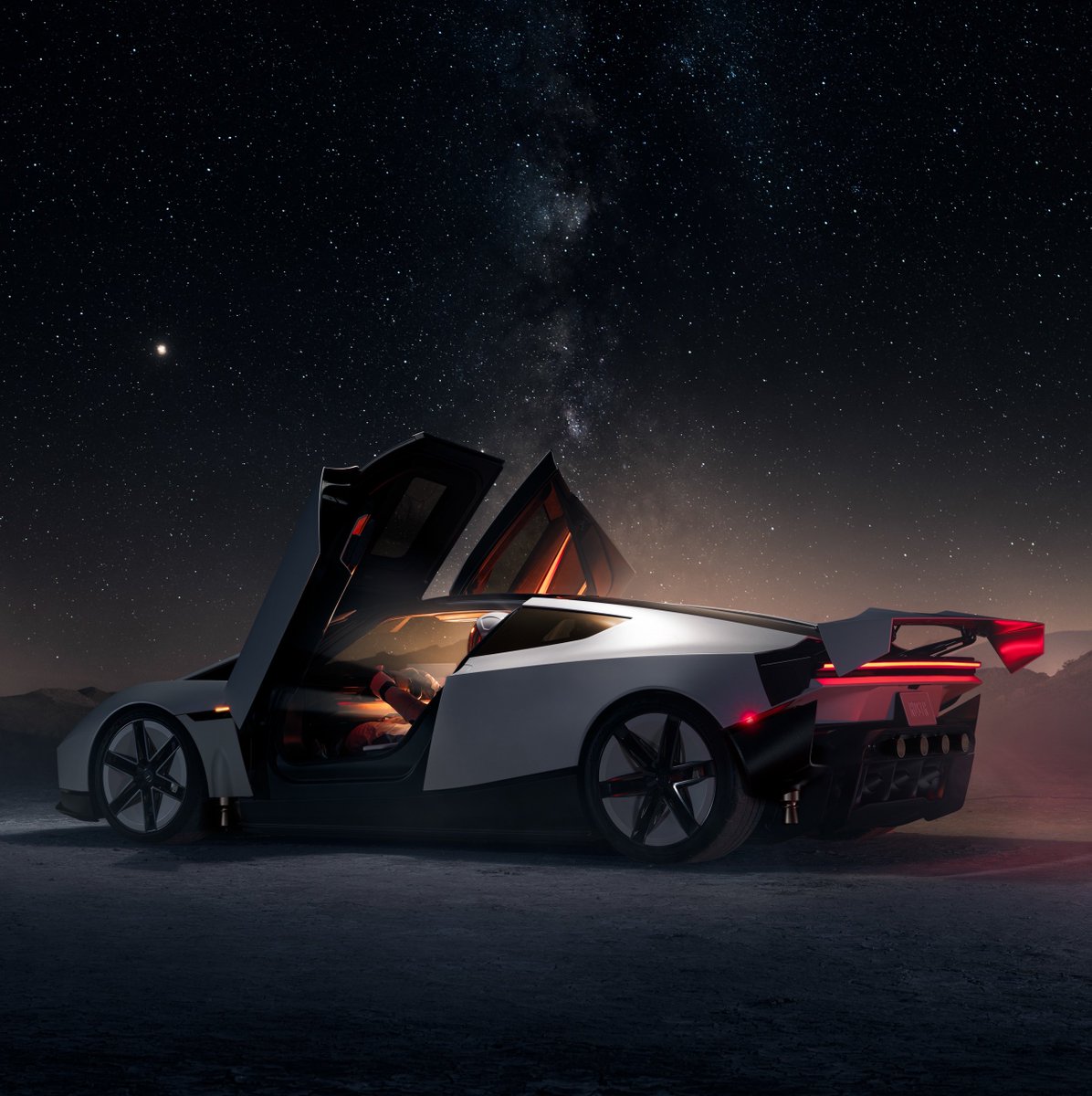 niccruzpatane's tweet photo. Here’s everything to know about the newly launched @Tesla Roadster: 

• Created to be the Ultimate Driver’s Car.
• Deliveries actually begin in 2028, built in Texas. 
• Three configurations: Performance, Thrust, and Rocket. 
• >300 miles of range for all trims. 
• 0-60mph per configuration: <1.6s (Performance), <0.9 (Thrust), <0.59s (Rocket)
• Cold-gas thrusters (@SpaceX-derived, adapted for atmosphere).
• 10 nozzles fed by 600 liters of compressed air allow the car to move forward, upward, and rotate. 
• Thrusters generate 4–5x force the tires can handle.
• Multi-mode suction/fan system can hold the car upside-down even when stationary (up to 2G). The car can go upside down. 
• Design is inspired by SR-71 and F-35.
• Concealed headlights
• Ano White paint (aerospace coatings: UV, cryogenic, electrostatic, corrosion protection) 
• Gold Glazed tinted glass (spacesuit-visor style) + titanium accents
• Ultrawhite interior cabin with gray microsuede detailing and seat bolsters.
• Seats are molded into the chassis. 
• Steer-by-wire Yoke
• Made with magnesium, titanium, carbon fiber.
• Height-adjustable spool-valve dampers, which allows the car to raise or lower.
• Can drop up to 1.6 inches (40 mm) in Track Mode. 
• Three modes: Road Mode, High-Drag Mode, and Low-Drag Mode. 
• Top speed more than 230 mph, but Elon said Tesla is working toward a longer-term goal of 380 mph (Mach 0.5).