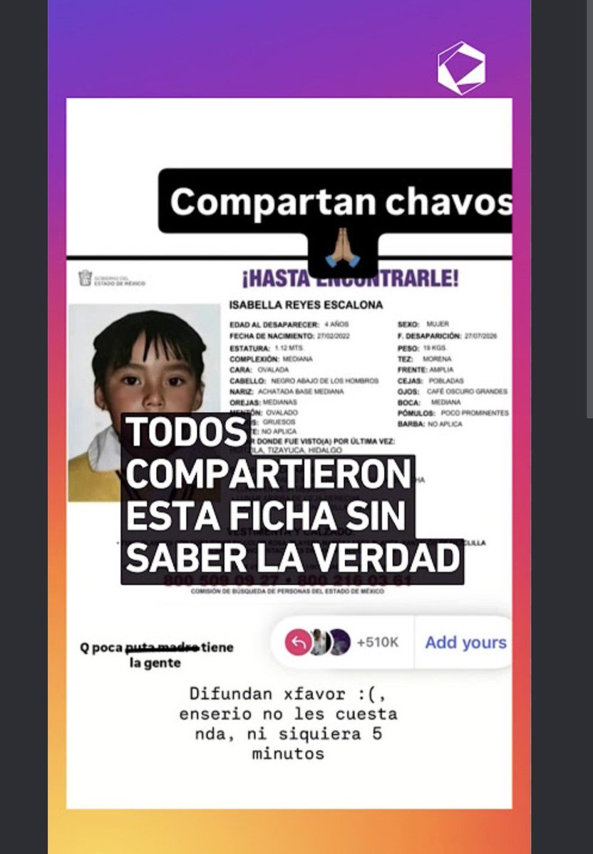 prisinthemoon's tweet photo. @OraliaRosas Puede hacer un sticker de estos en Instagram con la ficha de búsqueda para que más gente la comparta, así como la de Isabella Reyes, ojalá lo encuentren  pronto sano y salvo 🙏🏼 https://t.co/n0ycXMhDto